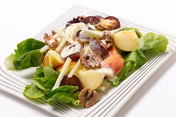 Image showing Waldorf salad over white at an angle