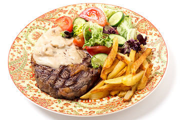 Image showing Ribeye steak dinner