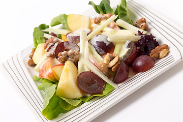 Image showing Waldorf salad over white