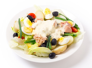 Image showing Nicoise salad from the side