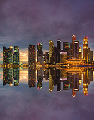 Image showing Singapore Skyline at sunset