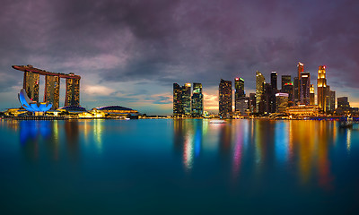 Image showing Singapore Skyline at sunset