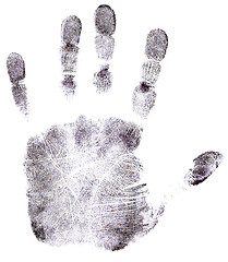 Image showing Full Hand Black Fingerprint