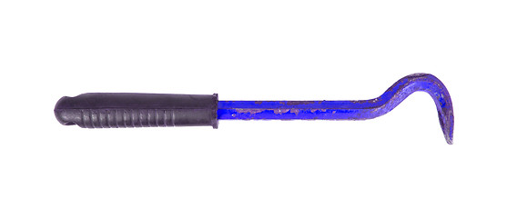 Image showing Old blue crowbar