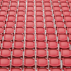 Image showing Red seat in sport stadium