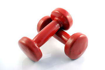 Image showing Red Metall Dumbbells