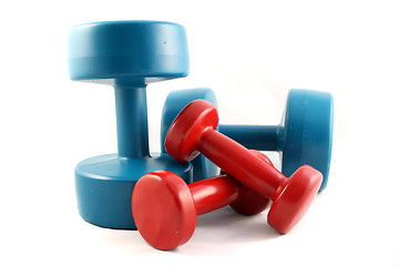 Image showing Two sets of DumbbellsDumbbells