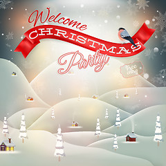 Image showing Christmas landscape Poster. EPS 10