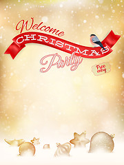 Image showing Christmas typography poster on gold bokeh. EPS 10