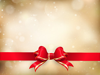Image showing Christmas decoration - Red ribbon. EPS 10