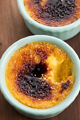 Image showing French dessert - cream brulee, burnt cream 