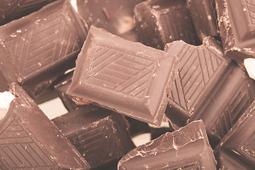 Image showing Pieces of milk chocolate