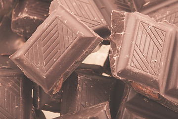 Image showing Pieces of milk chocolate