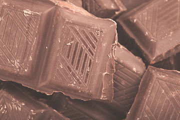 Image showing Pieces of milk chocolate