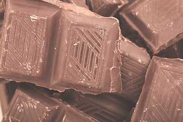 Image showing Pieces of milk chocolate