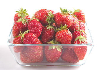 Image showing Garden strawberries close-up