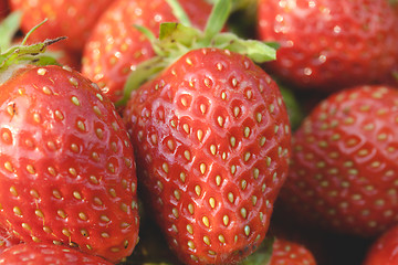 Image showing Garden strawberries close-up