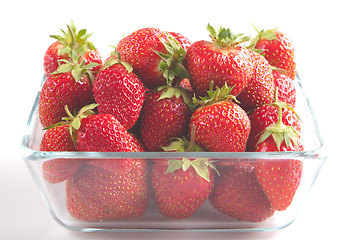 Image showing Garden strawberries close-up