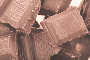 Image showing Pieces of milk chocolate