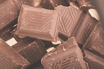 Image showing Pieces of milk chocolate