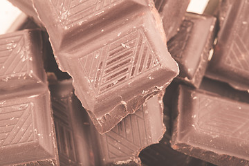 Image showing Pieces of milk chocolate