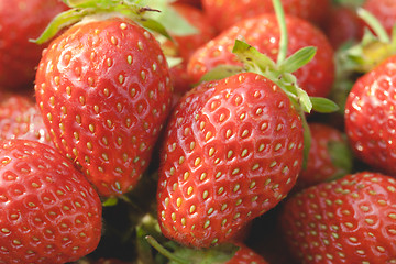 Image showing Garden strawberries close-up