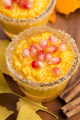 Image showing pumpkin pudding with tapioca pearls