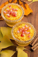 Image showing pumpkin pudding with tapioca pearls