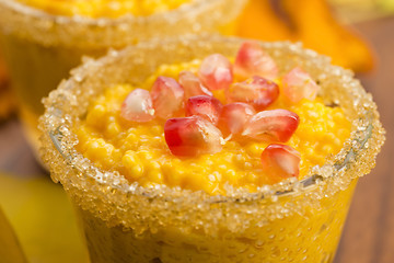 Image showing pumpkin pudding with tapioca pearls