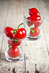 Image showing red hot chilli peppers in glasses 