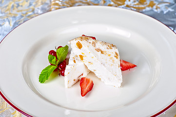 Image showing cream berries dessert