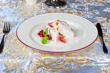 Image showing cream berries dessert