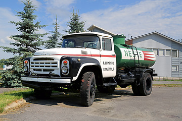 Image showing Vintage Zil 130 Tank Truck on a Yard