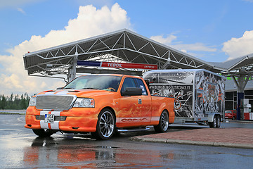 Image showing Customized Ford F150 Pick Up Truck and Trailer