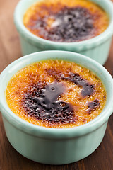 Image showing French dessert - cream brulee, burnt cream 