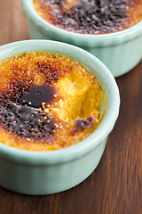 Image showing French dessert - cream brulee, burnt cream 