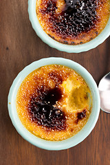 Image showing French dessert - cream brulee, burnt cream 