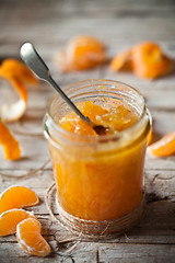 Image showing tangerine jam in a glass jar