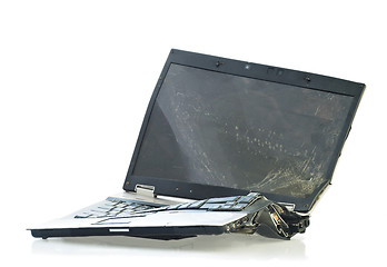 Image showing Broken laptop computer