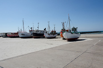 Image showing a few fishingboat on land