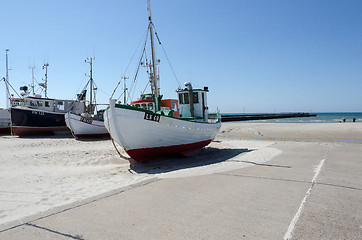 Image showing Fishingboat on land