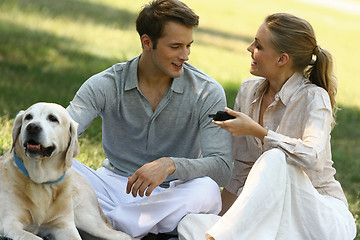 Image showing couple recreation in the park