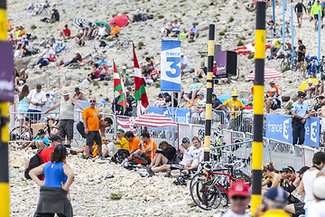 Image showing Spectators of Le Tour de France on Mont Ventoux