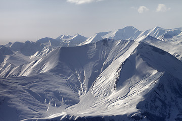 Image showing Mountain with icy slope in evening