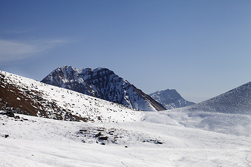 Image showing Off piste slope at sunny day