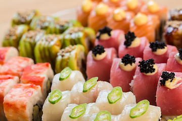 Image showing set of Japanese sushi