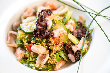 Image showing seafood salad with quinoa