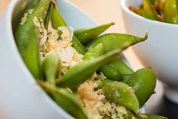 Image showing Green string beans chinese dish with spices