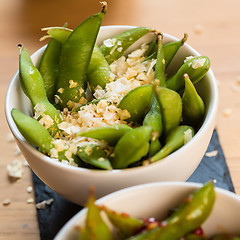 Image showing Green string beans chinese dish with spices