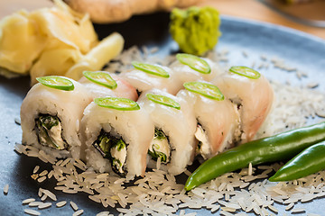 Image showing set of Japanese sushi 